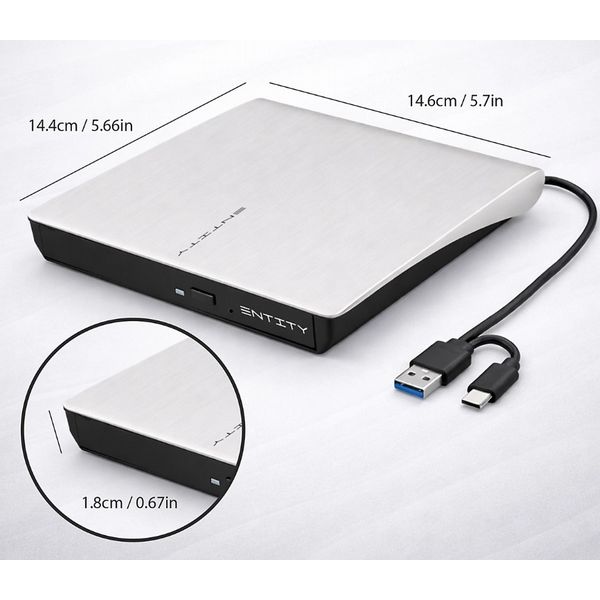 Entity Era Single Slim White DVD Re-Writer