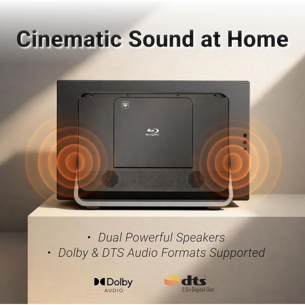 Krovatar 18.5'' FHD IPS 1080P Blu Ray Disc Player with Monitor