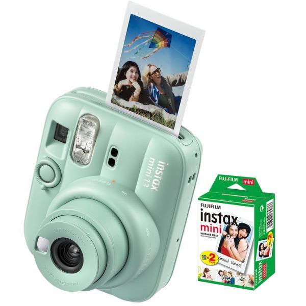 Fuji Instax Mini 13 Lagoon Green and 20 Shot Film Bundle